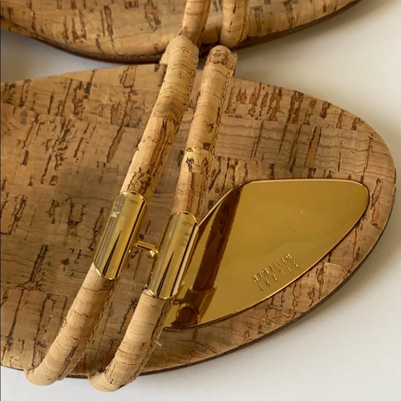 Stuart Weitzman Rolldown Natural Cork Sandals - Picture 6 of 9